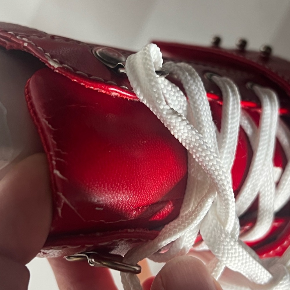 Women Vintage L.E.I.  1990 Sneaker Boots In Red With Defects. Size 7 1/2 - Picture 8 of 16